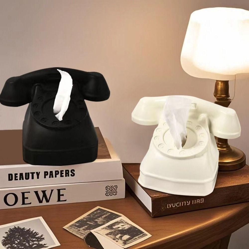 

Cartoon Pull-out Tissue Container Creative Napkin Storage Case Telephone Tissue Box Living Room бежевий