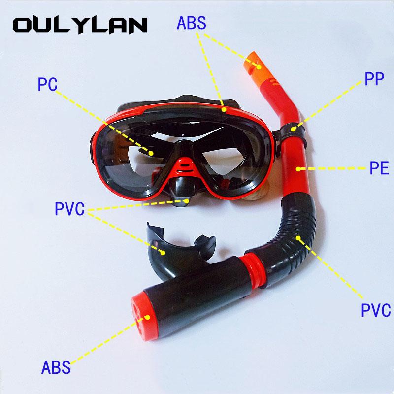 Oulylan Diving Goggles Swimming Tube Set Scuba Snorkel Diving Mask Snorkeling Goggles Swimming Water Sports Equipment Adult
