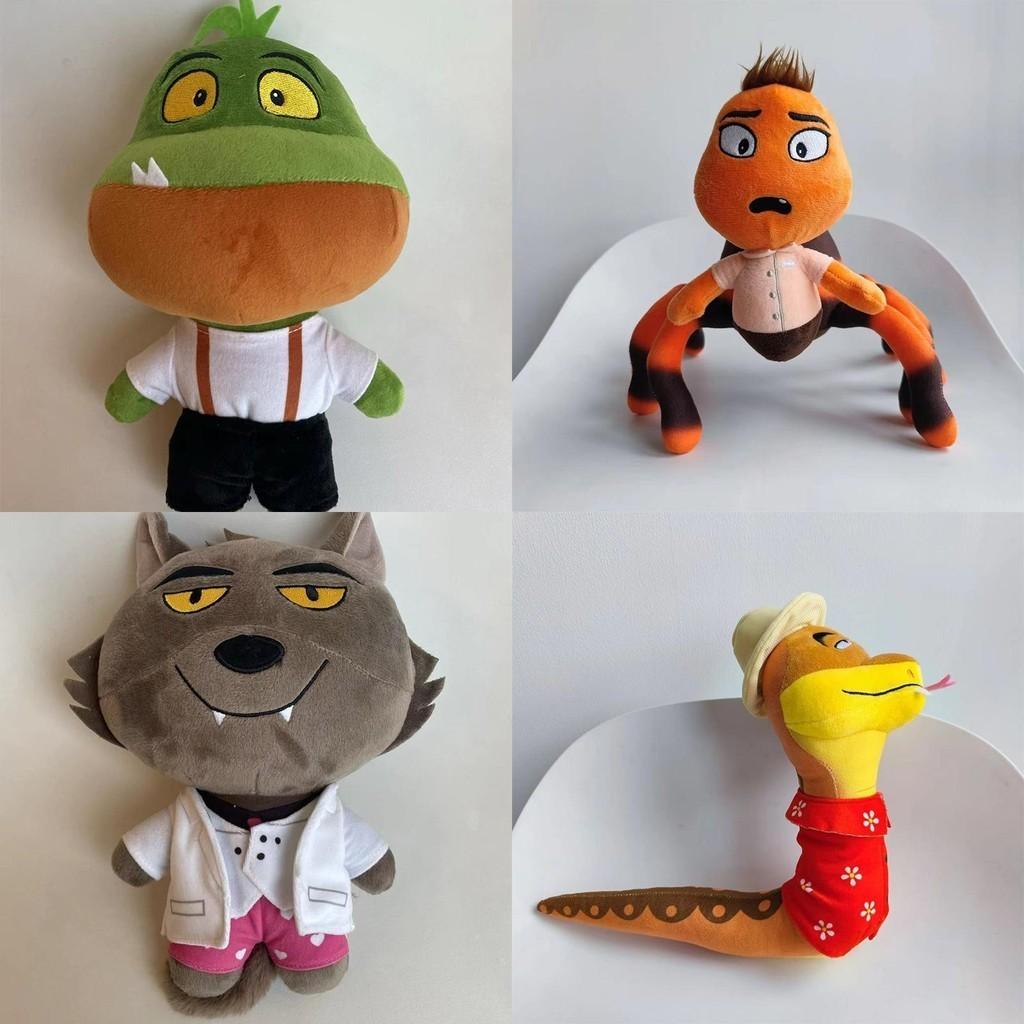 Soft And Durable 25cm Plush Toys The Bad Guys Chameleon Snake And Wolf Stuffed Dolls