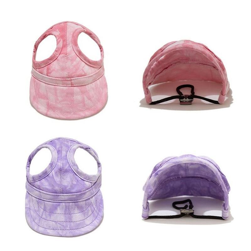 Breathable Baseball Hat for Pet with Adjust Neckstrap Dog Hat with Ear Holes Outdoor Activity Dog Sun Hat Travel Hat