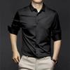 Mens Long Sleeve Solid Business Casual Wrinkle Resistant Formal Shirt