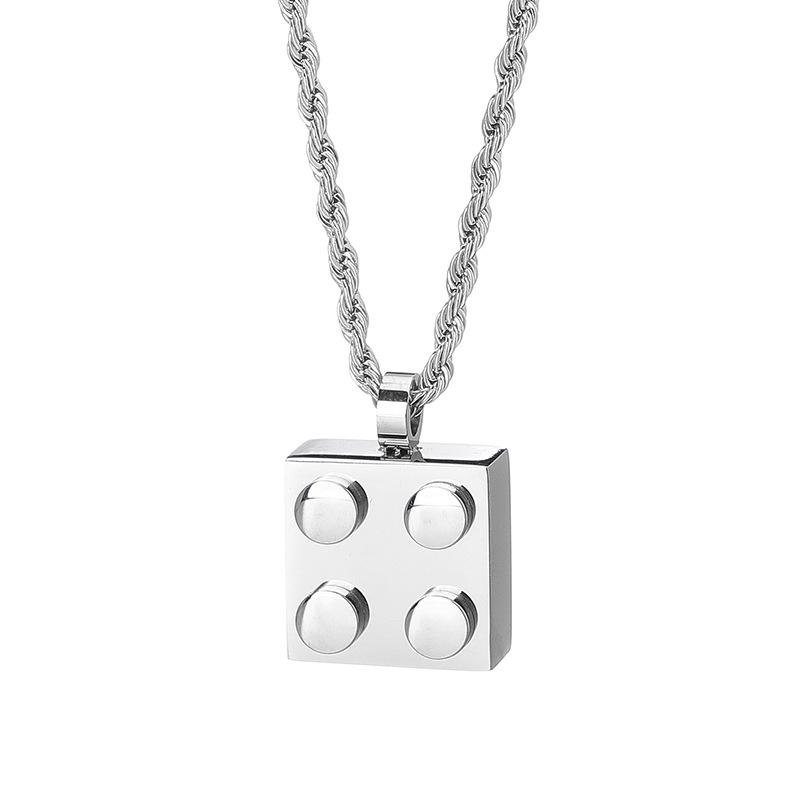 

Мужское геометрическое ожерелье из титановой стали - Высокотекстурный хип-хоп дизайн