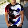 Sommer neues Herren-T-Shirt Mode Clown Digitaldruck Lässig Locker Kurzärmliges Herren-Oberteil