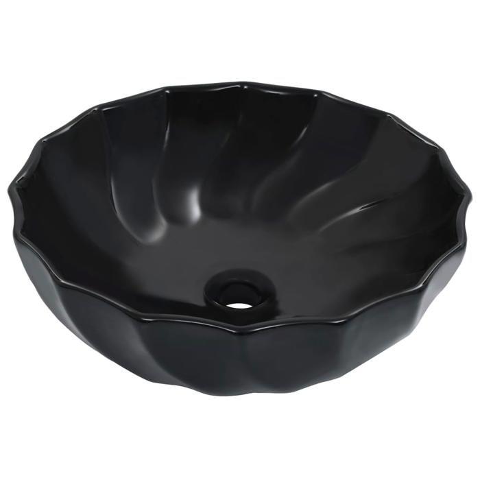 Black Ceramic Sink - VIDAXL - Round - Indoor Use - Countertop Installation