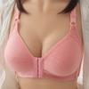 Women Front Buckle 36-44 B C Large Size Bras Solid Color Brassiere Wireless Bralette Seamless Mother Middle Aged Underwear Bra