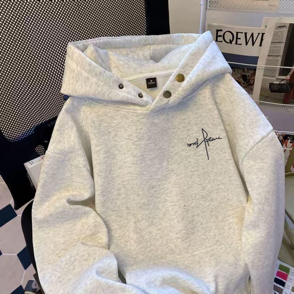 Luxury American Retro Heavyweight Cotton Hooded Sweatshirt for Men - Autumn/Winter Thickened Street Style Loose Fit