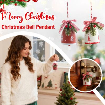Wrought Iron Christmas Bell Bow Wind Chime Christmas Tree Pendant