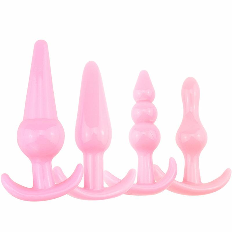 Butt Plug Four-Piece Set Back Court Butt Plug Beads Pull Beads for Women Silicone Sex Toys Sex Toys