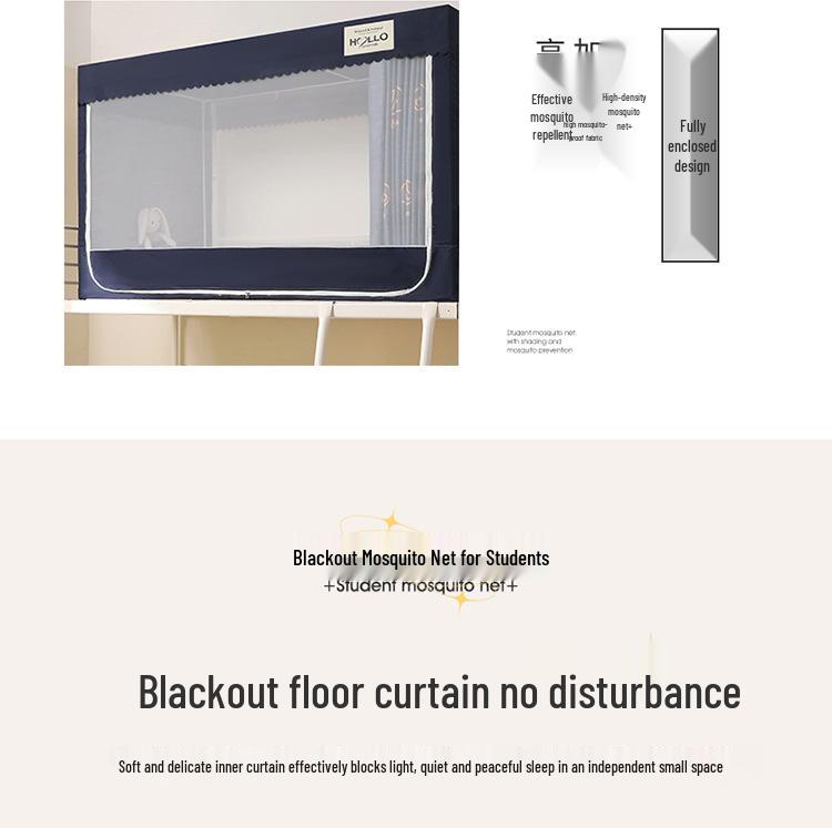 Blackout Mosquito Net & Bed Curtain for Student Dormitory Bunk Beds