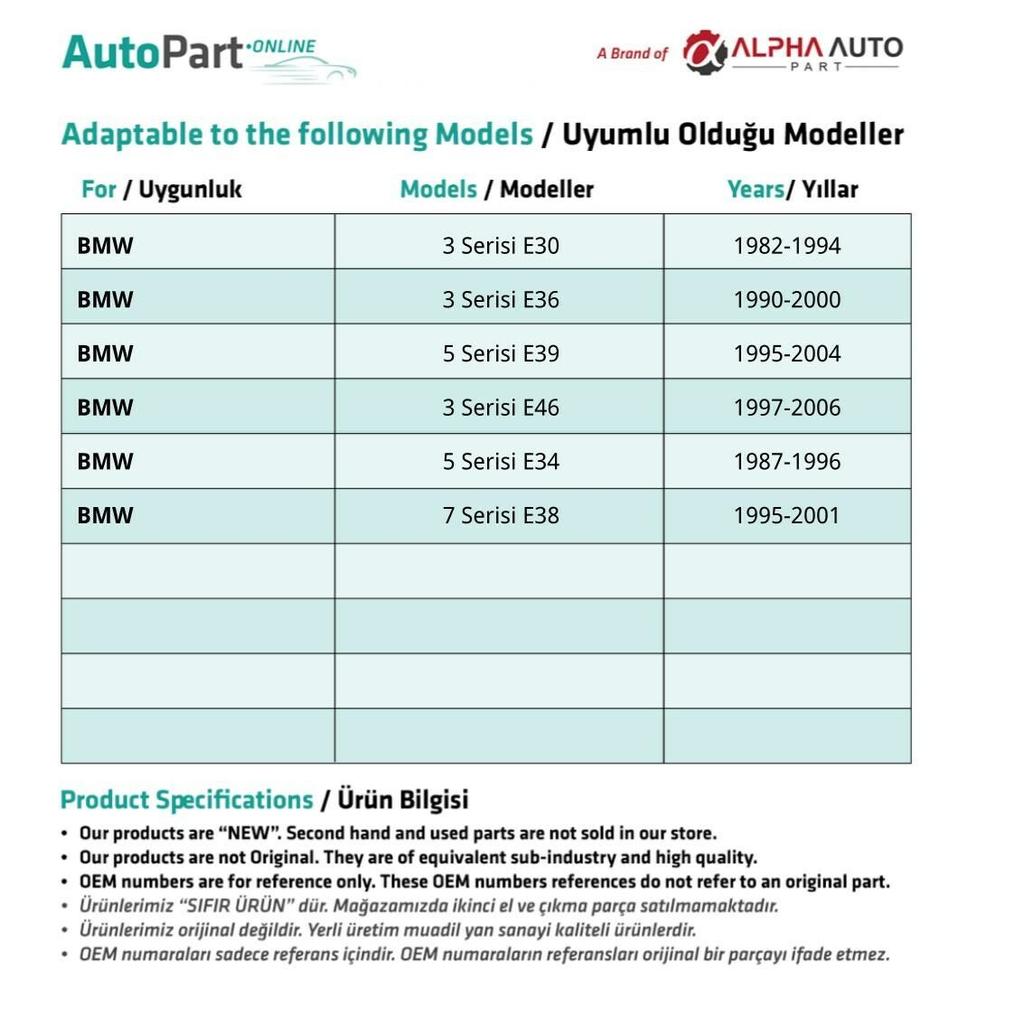 6 Speed Straight Leather Gear Knob for Bmw 3 Series E30, E34, E36, E39, E46