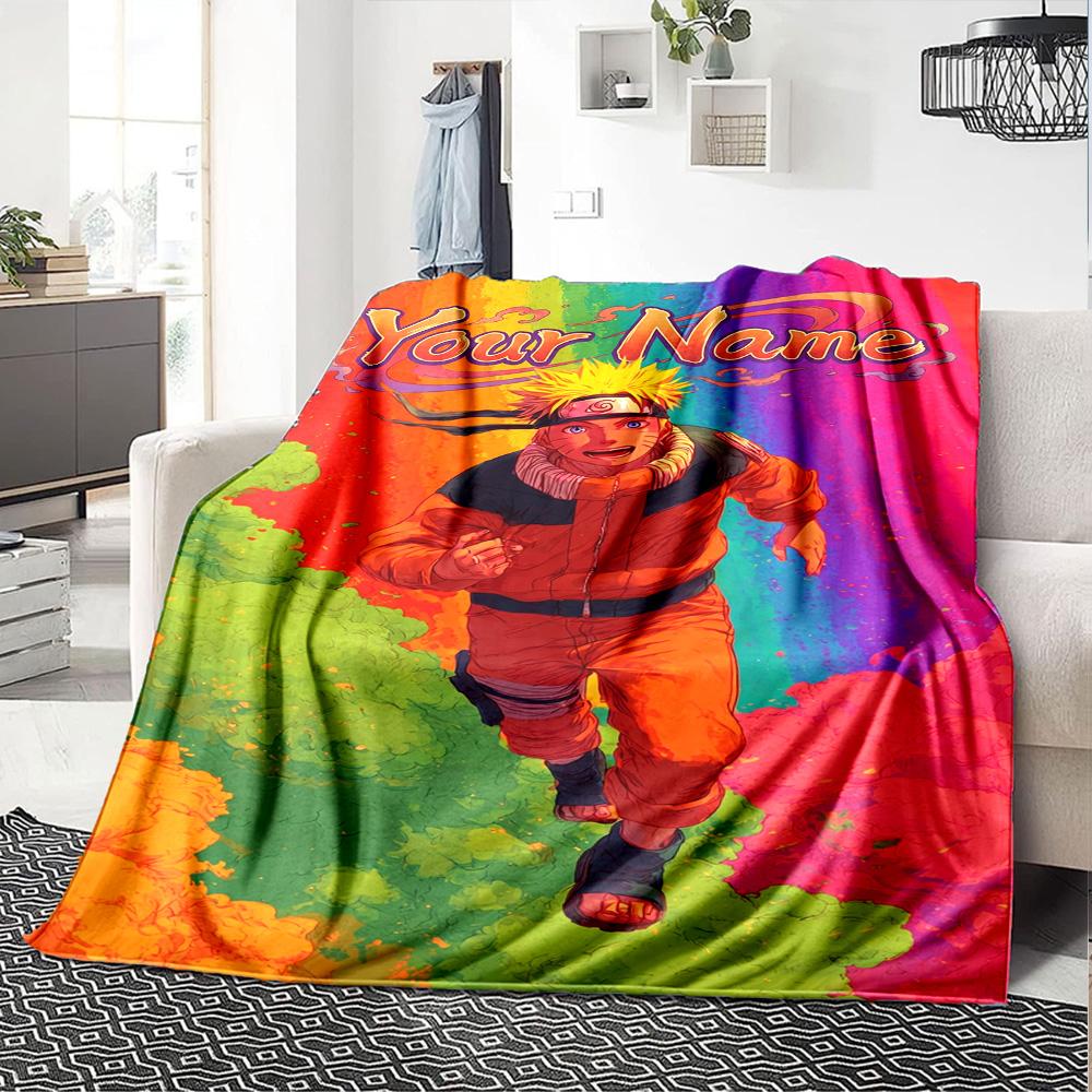 Naruto Character Personalized Text Blanket Lightweight Personalized Blanket Comfortable Great for Chair Office Nap Office Chair Four Seasons Universal
