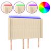 VidaXL Tête de Lit à LED Meuble de Chambre à Coucher Accessoire de Lit Double Tête de Cadre de Lit Intérieur Crème 3124289