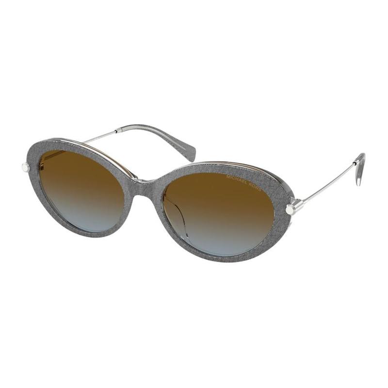 MICHAEL KORS Brand Logo Metal Oval Sunglasses Women s Gray