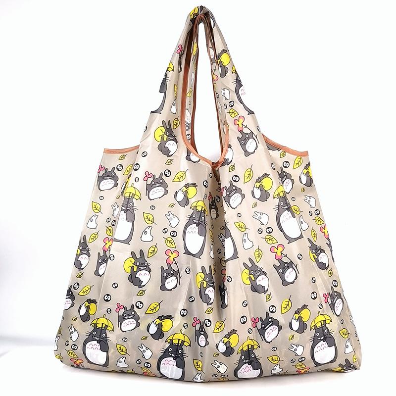 Eco-friendly Foldable Shopping Bag – Japanese & Korean Cartoon Design, Portable and Sturdy