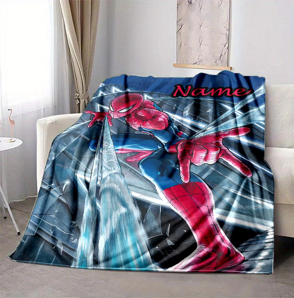 Custom Name Spider-Man Urban Flannel Blanket Throw Blanket Soft Warm Sofa Bed Decor Unique Gift