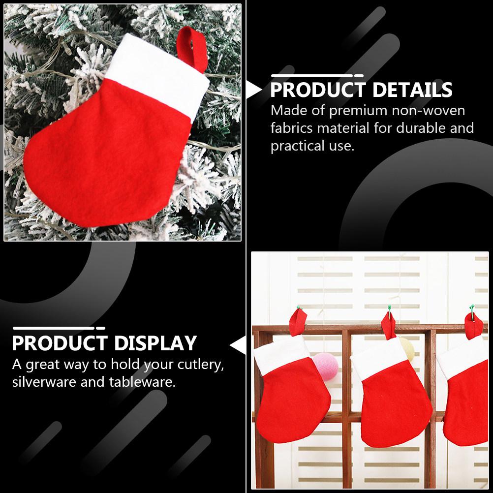 10Pcs Christmas Cutlery Set Non woven Fabric Holder Silverware ganizer Dinner Party Knives Forks Cover Socks Storage
