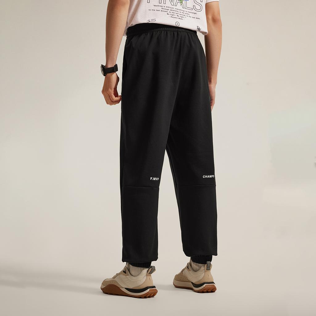 Li Ning Wade Series Casual Simple Cuffed Loose Knit Sports Pants Men bottoms Black AKLV079-1