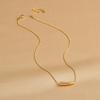 Fashion Minimalist Small Eggplant Geometric Pendant Snake Bone Necklace For Men And Women