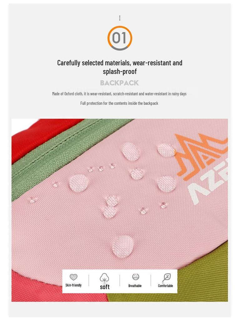 Azeera Unisex Crossbody Backpack: Dopamine Color Block Outdoor Waist Bag with Belt, Sporty Casual Shoulder Bag.