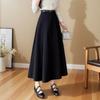 Plus Size Women's New Fall Pleated Skirt In The Long A Line Skirt