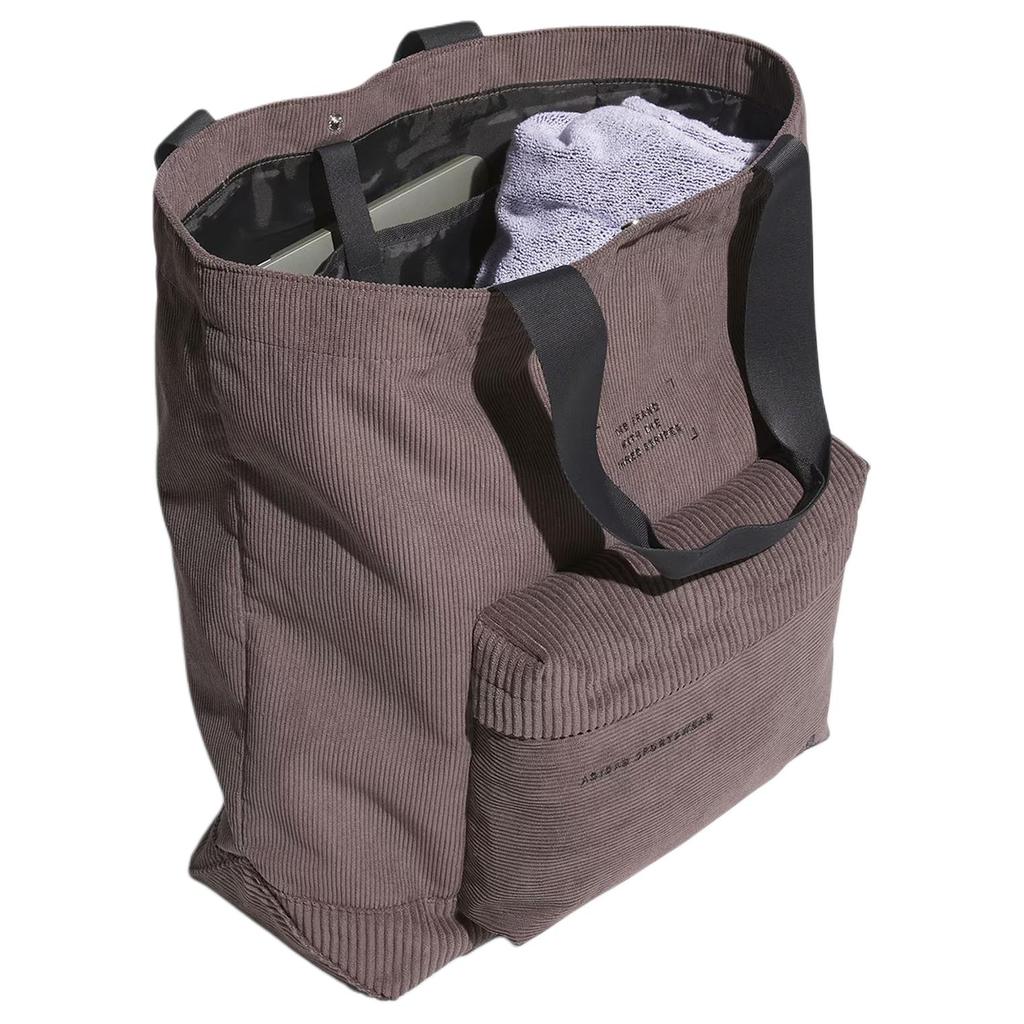 New Adidas MUST HAVES Corduroy Tote Bag Shopping Bag Shoulder Bag Handbag Regular Unisex Charcoal Gray IT2053