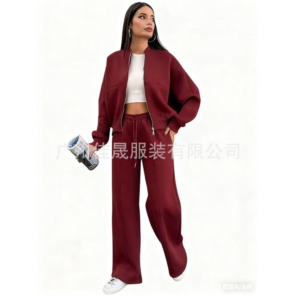 **Women 2 Piece Sweatshirt Set Zip Up Cardigan Long Pants Casual Fashion Spring Fall Outfit**