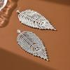 Fashionable Rhinestone Geometric Feather Earrings with High-end and Personalized Design Earrings for Women