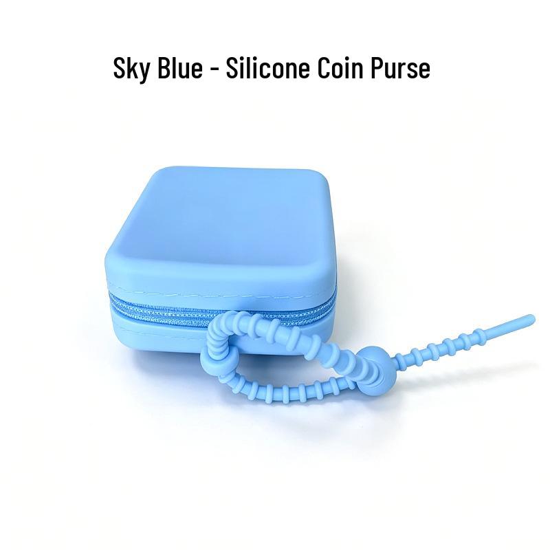 Silicone Macaron Zipper Coin and Cable Bag with Custom Logo In Various Styles