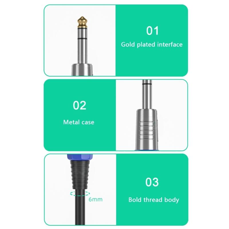 3.5mm Male To 6.35mm Female Adapter 1/8inch Female To TRS 1/4inch Male Adapter Cable for Amplifier Guitar Speakers
