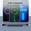 3 in 1 66W 6A Fast Charging USB Type C Cable Micro USB Spring Car Charger For iPhone Xiaomi  Samsung Phone Charger Cord