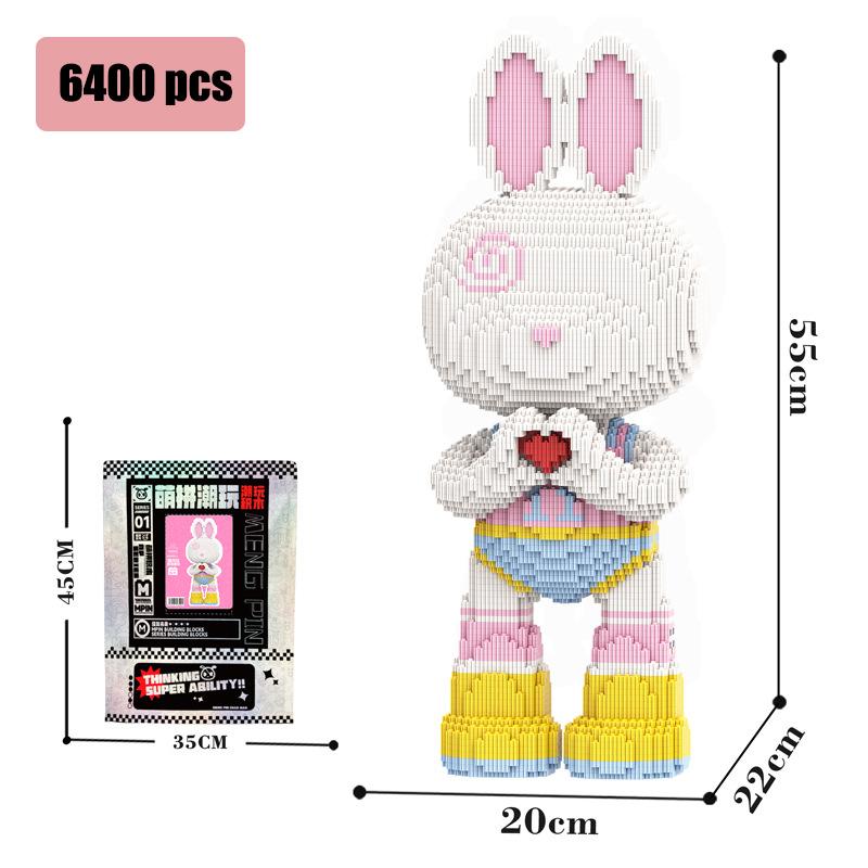 

Popular 8000Pcs Diamond Particles Assembling Rabbits,Puzzle Construction Blocks Toys Young Boys And Girls Christamx Present Home Ornament 55Cm