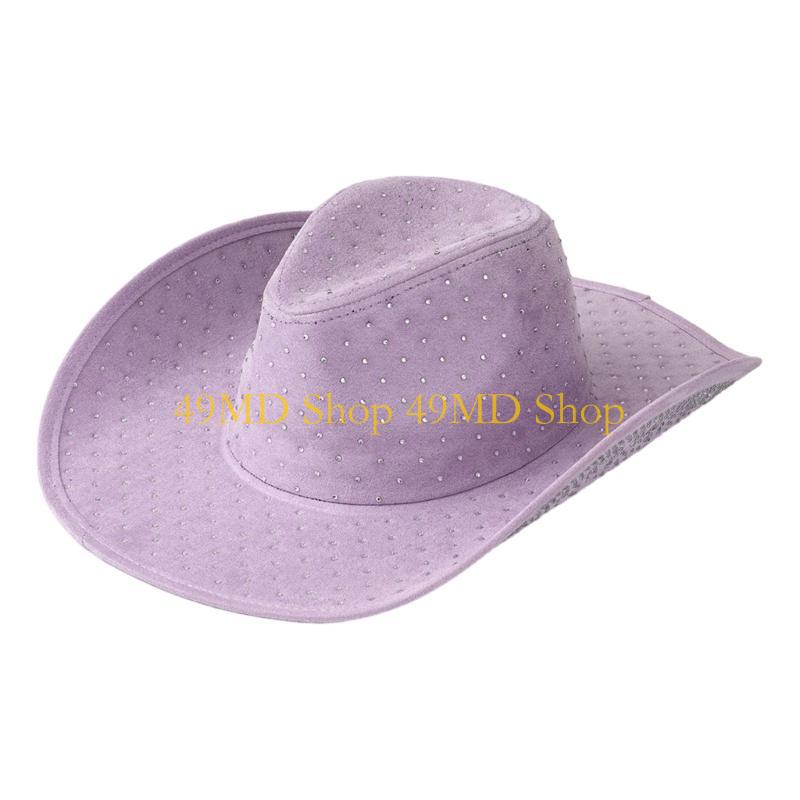 49MD Bride Party Hat Crystal Panama Hat for Male Female Dancing Comedian Actor
