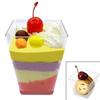 50pcs Dessert Cups 60ml Disposable Plastic Cups Clear Portion Transparent Trapezoidal Food Container for Jelly Yogurt Mousses