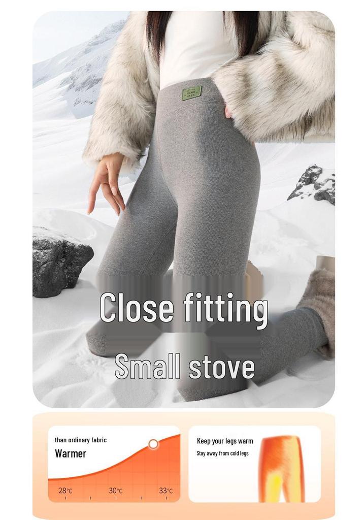 Women's Lambswool Cotton Pants - Autumn/Winter Thick Base Layer Plus Velvet, 2025 New Style Warm Tight Leggings.
