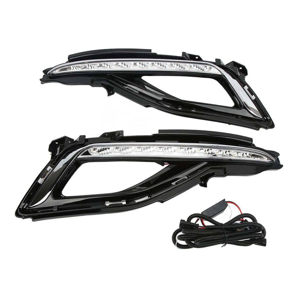 Left Right White LED Daytime Running Light Fog Lamp Replacement for Hyundai Sonata 2015?2017