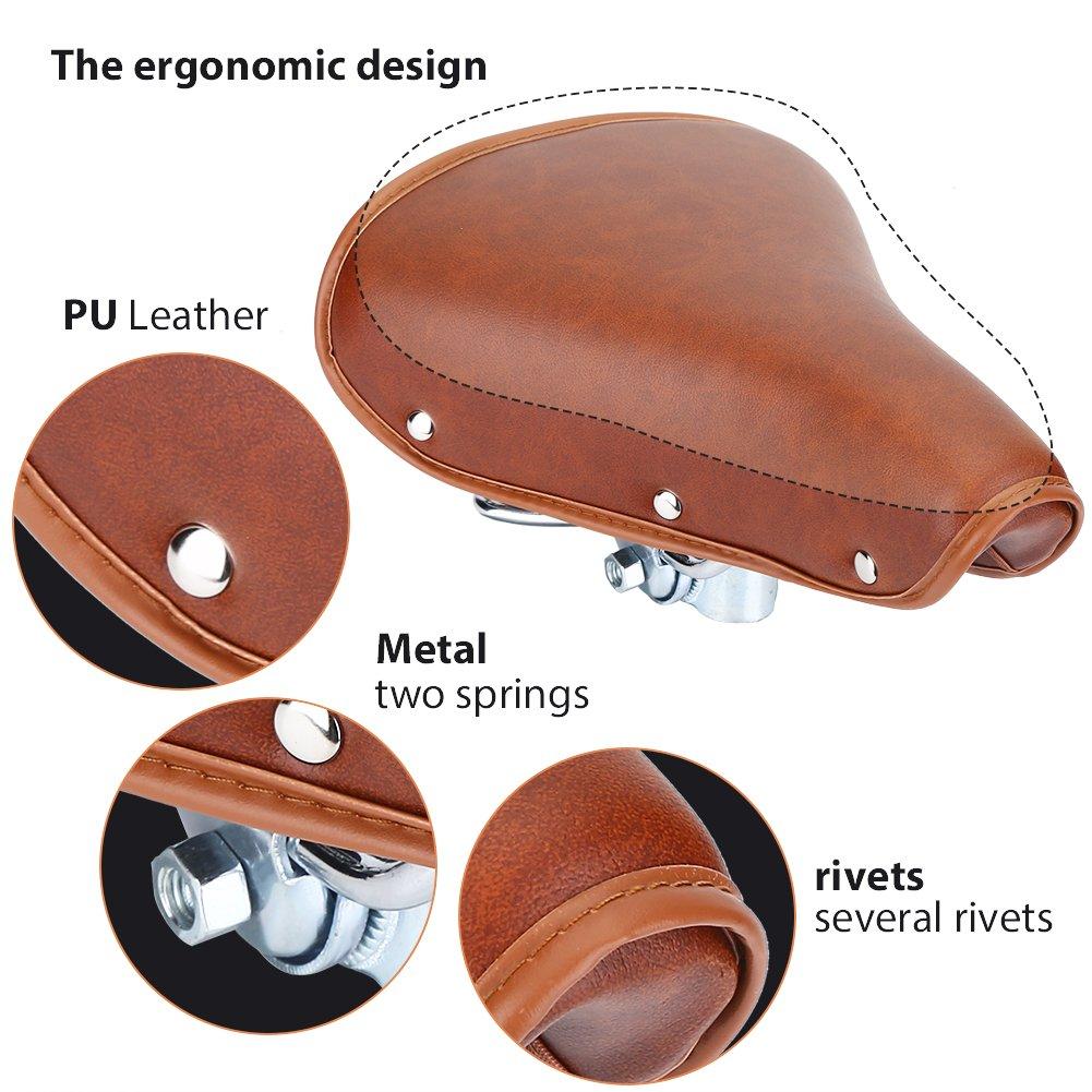 Bicycle Saddle Cycling Saddle Shock Prevents Butt Comfortable Mountain Bike Brown Seat, Cushion, Absorption, Pain, Soft, Sitting, Accessory,