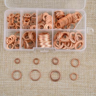 Car M5-M14 Diesel Injector Flat O-Ring Washer Sealing Gasket Assortment Tallation Kit