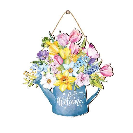 

Легко повесить цветочный дверной знак без заусенцев, необычный весенний декор F