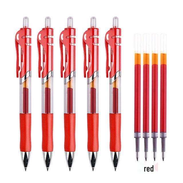 Retractable Neutral Ballpoint Pen - 0.5mm, Black, Red, Blue Ink for Meetings, Signatures, and Office or Study Use.