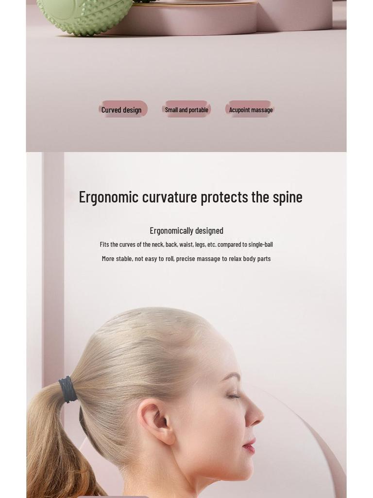 Myofascial Double Massage Ball for Foot, Spine, Muscle Relaxation, and Acupoint Stimulation