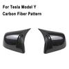 Exterior Rearview Side Mirror Housing Shell Cap Carbon Fiber Pattern Gloss Black Side Door Mirror Cover For Tesla Model Y 3