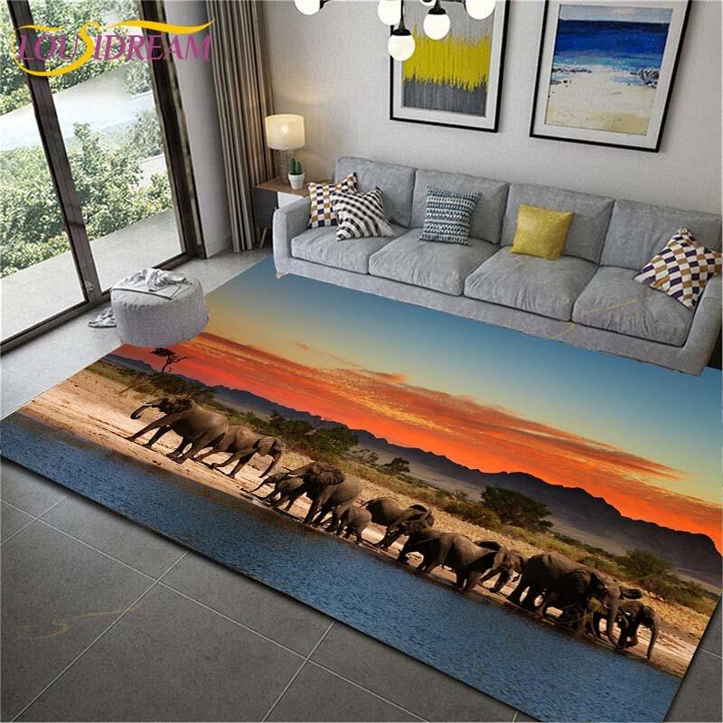 Animal Elephant Home Decor Bathroom and Living Room Soft Rugs Carpets for Living Room Rug for Kitchen Floor Mat Bedroom Mat