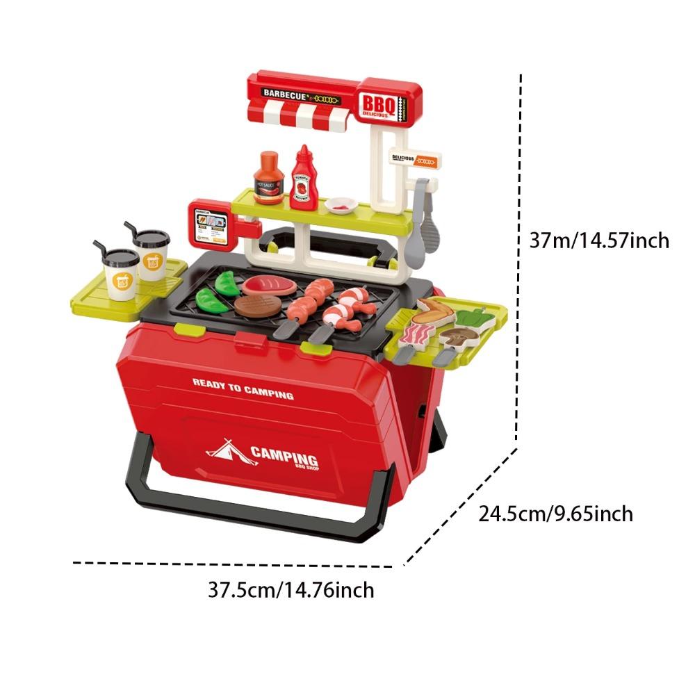 Children's Role-Playing Toy Barbecue Fast Food Dessert Suitcase Set Is Convenient for Storage