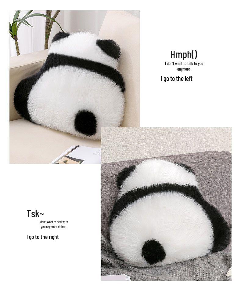 Nordic Wool Panda Hugging Pillow – Bedside Cushion & Sofa Lumbar Support