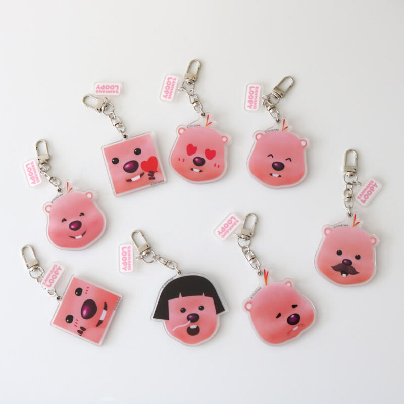 Zanmanrupi transparent acrylic mirror keyring Heart-Eyed Luffy