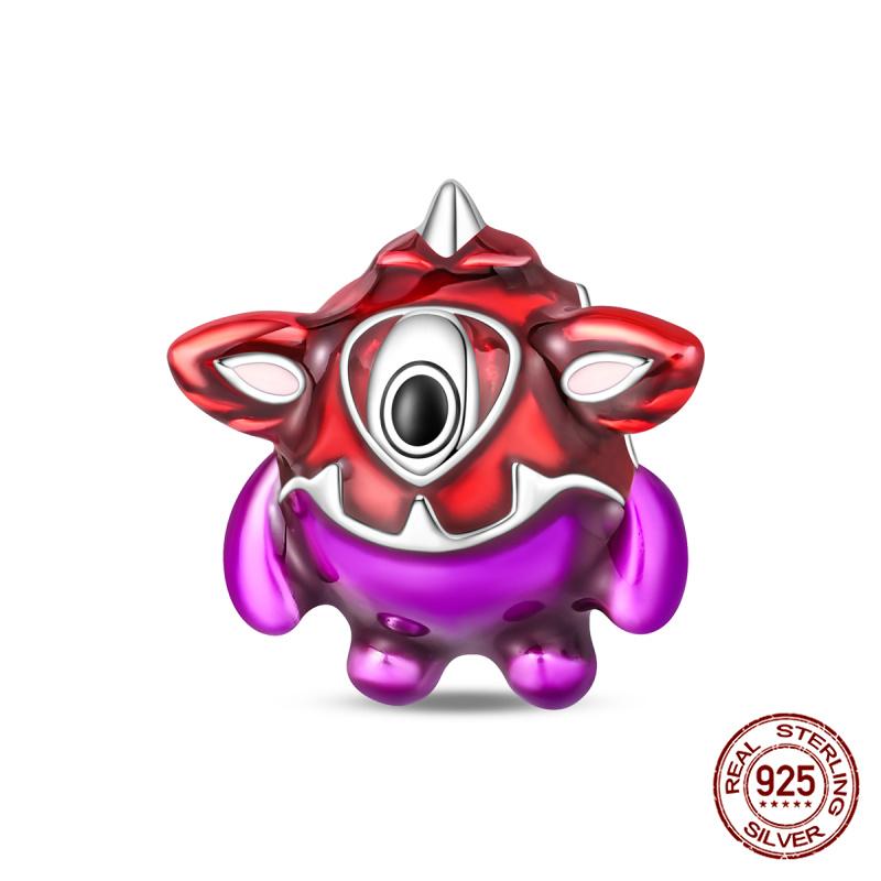 New 100% Copper One-Eyed Monster Puppy Charms Beads Fit Pandora Style Bracelet Diy Jewelry Making Women Gift