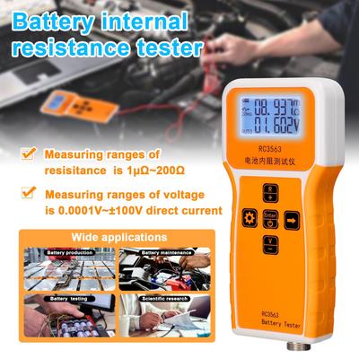Testeur de tension et de résistance interne pour batterie RC3563 18650 - Testeur de batterie au lithium-fer-phosphate au trithium haute précision - Véritable 4 fils