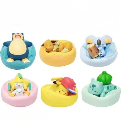 6 Stück Anime Pokemon Modellbausatz Charaktere Figur Starry Dream Pikachu Evoli Serie Auto Innenraum Hand Schlafposition Spielzeug Geschenke