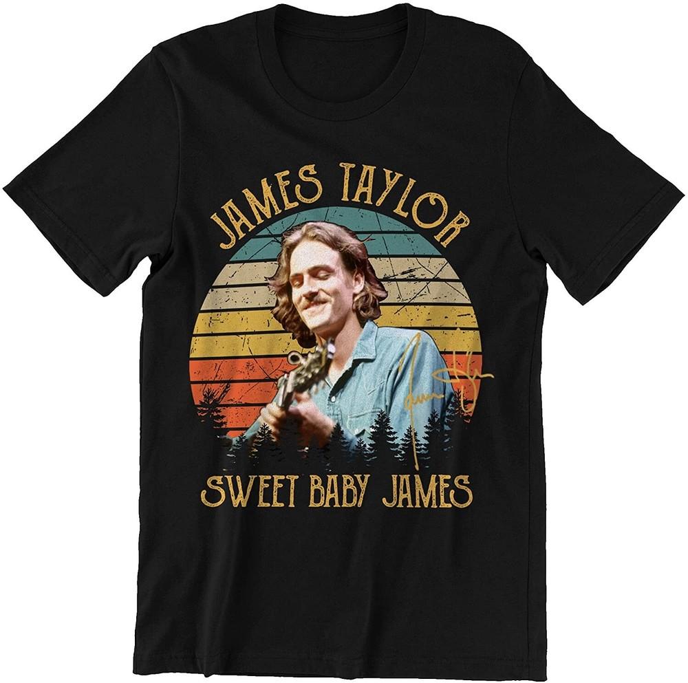 James Taylor Sänger Herren T-Shirt Schwarz Baumwolle Unisex Alle Größen XZ402