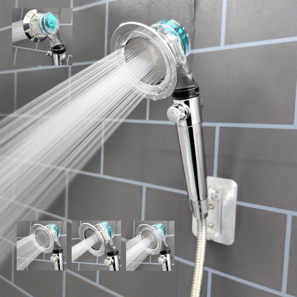 

Luxury Design 3 Modes Turbo Fan Shower Head High Pressure Water Saving Spray Adjustable Showerhead Filters Bathroom Accessories
